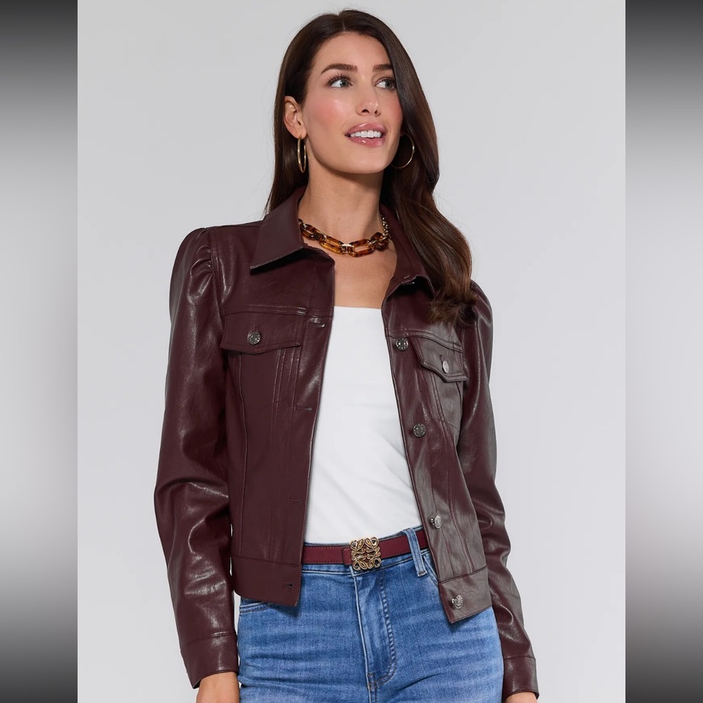 NWT Avara Roxanna Brown Faux Leather Jacket • Size Small • Sold Out - Picture 2 of 6